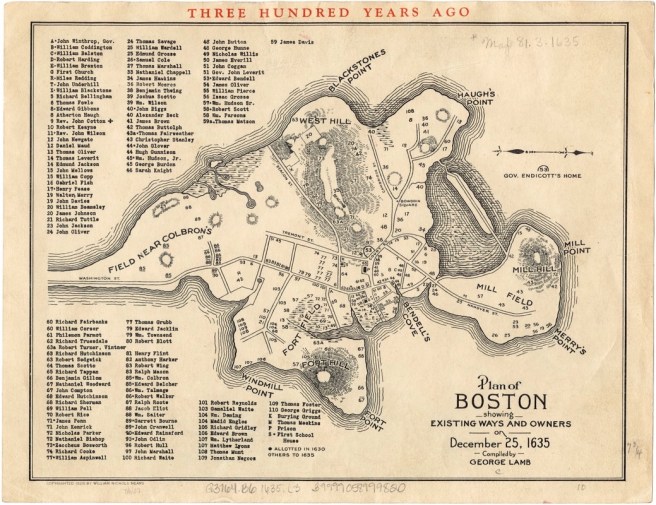 1635 Map of Boston